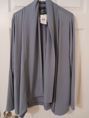 Max & Mia Womens Open Front Lightweight Drape Cardigan w/Pockets Lt Denim XL